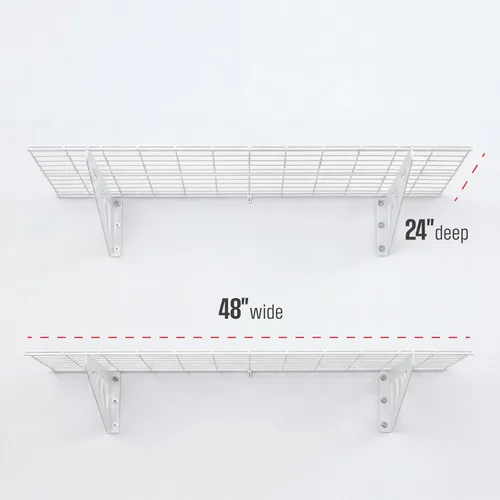 Miniatura 3 de Estante de pared SafeRacks, para garaje, 2 unidades, 45.72 x 121.92 cm, con ganchos para bicicleta Blanco