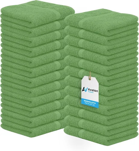 Miniatura 21 de Avalon Towels Toallitas de Algodón – (Paquete de 24) Tamaño 12x12 Pulgadas, 100% Algodón Hilado en Anillo, Toallitas Faciales Suaves y Absorbentes
