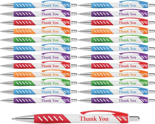 Miniatura 6 de Bolígrafos de regalo "Thank You" con agarre para eventos, fiestas, agradecimiento a los empleados y más (paquete de 5)
