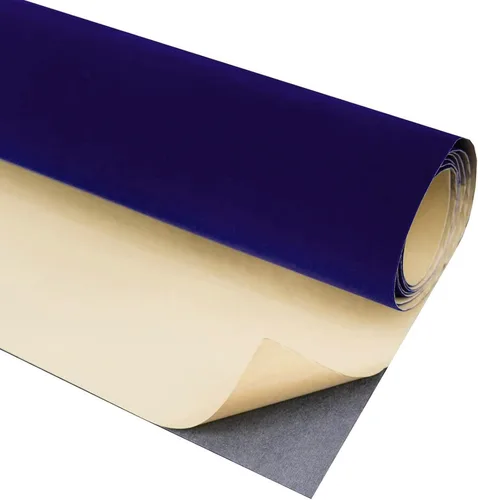 HellooColor Tela de terciopelo autoadhesiva de 17 x 118 pulgadas, rollo de tela de terciopelo para forro de cajón, decoración de joyeros (azul)