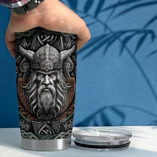 Miniatura 5 de Vaso vikingo personalizado Vikings Celtic de acero inoxidable de 20 onzas, 30 onzas, taza de viaje para café, taza con nombre personalizado, regalos