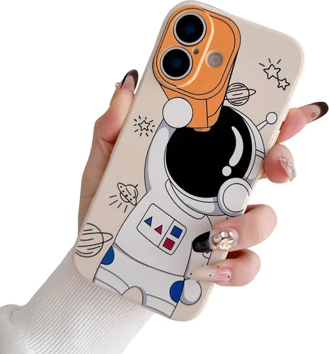 Miniatura 8 de Yonds Queen para iPhone 7 Plus / 8 Plus, linda funda con diseño de astronauta de dibujos animados, elegante parachoques de TPU suave, protectora