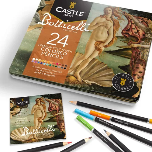 Miniatura 13 de Castle Art Supplies 24 lápices de colores de paisaje marino para artistas adultos Ideal para bocetos, colorear y dibujar con núcleos de calidad