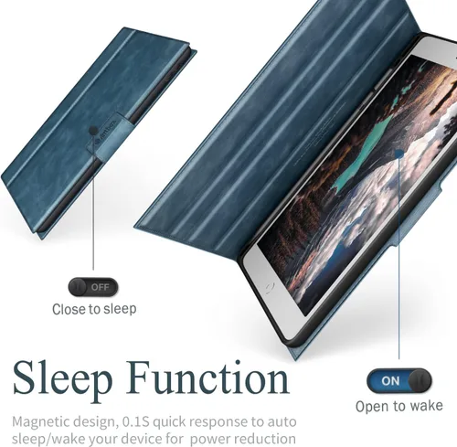 Miniatura 7 de Antbox Funda para iPad de 9ª generación (2021) iPad de 8ª/7ª generación con soporte para lápiz Función de reposo/encendido automático de cuero PU