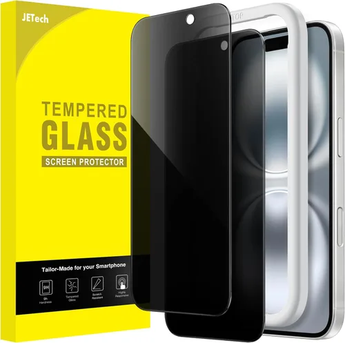 Miniatura 19 de JETech Protector de pantalla de privacidad para iPhone 17 Pro Max de 6,9 pulgadas, película de vidrio templado antiespía con herramienta de fácil