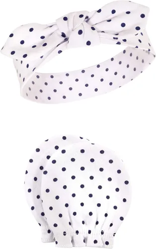 Miniatura 15 de Hudson Baby Conjunto de diadema de algodón y manoplas para rascar para bebé