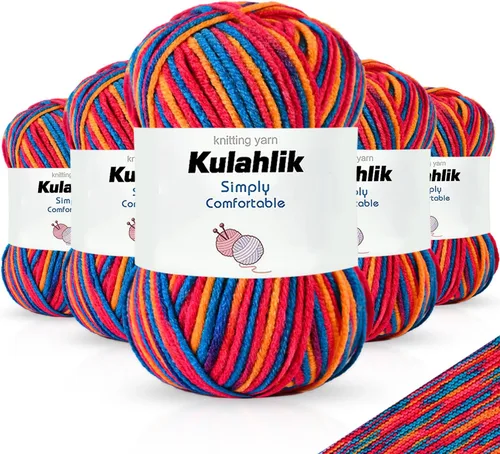Miniatura 95 de 50g (1x50g) Hilo Acrílico para Crochet y Tejido, Hilo Degradado Colorido, 1 Rollo de Madejas, Hilo Acrílico Multicolor, Perfecto para Proyectos