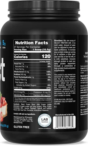 Miniatura 7 de PEScience Select Protein - Proteína en polvo bajo en carbohidratos, tarta de queso con fresa, 27 porciones, apta para dieta cetogénica y sin gluten