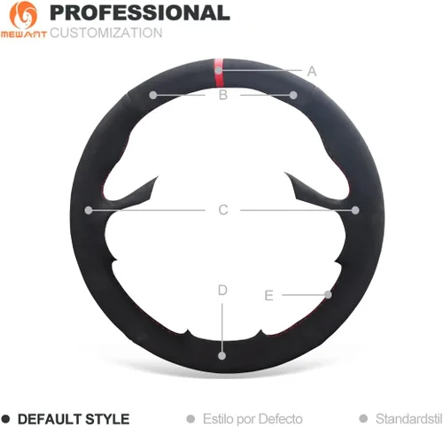 Miniatura 2 de MEWANT Envoltura de volante de ante negro cosida a mano para BMW 2Series F22 F23 F30 F34 F32 F33 F36 Cubierta de volante DIY
