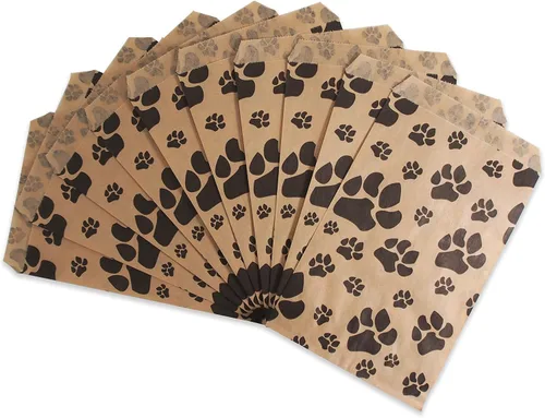 Miniatura 3 de CuteBox Pawprint - Bolsas de regalo de papel plano de estraza (4 x 6 pulgadas) para manualidades, recuerdos de fiesta, venta al por menor