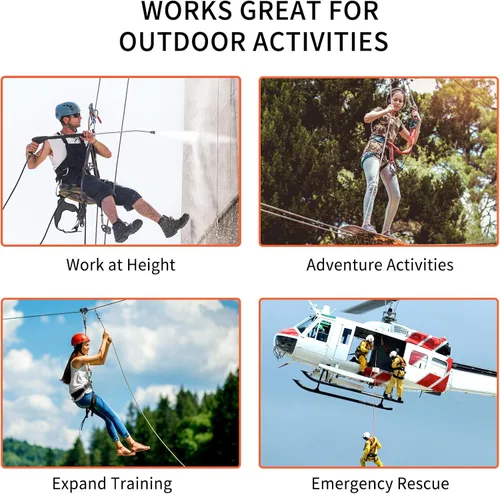 Miniatura 8 de NewDoar Micro Mobile Single Polea, 20kN (4500 lb) Max Rope 1/2 in para aparejos arboristas escalada rescate, certificado CE