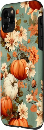 Miniatura 2 de Funda con temática de otoño para iPhone 11 Pro, diseño vintage de calabaza y calabaza para mujer