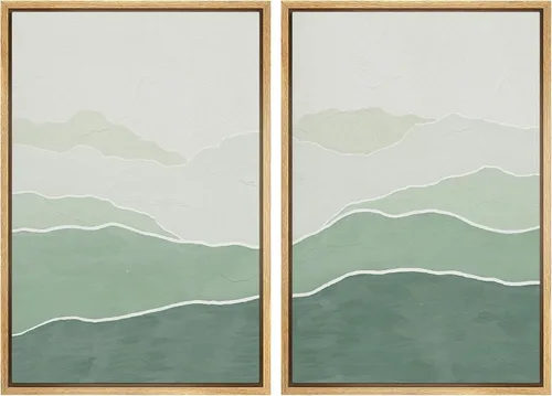 Miniatura 122 de SIGNWIN Lienzo enmarcado para pared, juego de arte sereno de paisaje de pantanos, ilustración rústica, arte moderno, minimalismo, decorativo