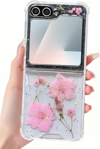 Miniatura 33 de Funda para Samsung Galaxy Z Flip 3 con purpurina, bonita funda transparente con diseño, brillante, reflectante, con destellos, cubierta de teléfono