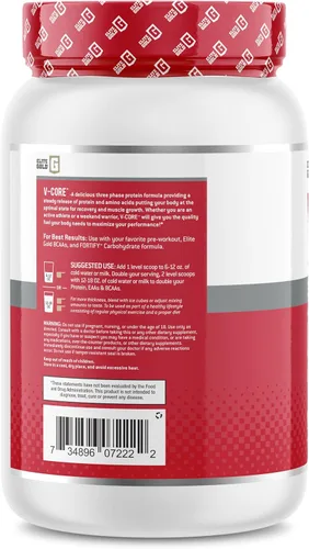 Miniatura 3 de Proteína en polvo V-Core, proteína en polvo, keto, vainilla, proteína de suero de leche, alta proteína, proteína de caseína, 0.88 oz de proteína