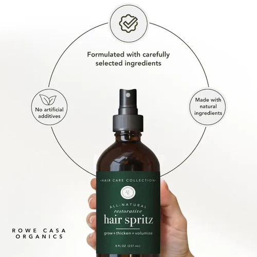 Miniatura 3 de Rowe Casa Organics Spritz reparador natural para el cabello con hamamelis y aceites esenciales terapéuticos, voluminizador de cabello hecho a mano