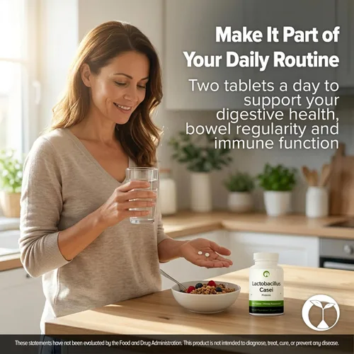 Miniatura 9 de Natural Foundation Supplements Lactobacillus Casei Suplemento probiótico 240 tabletas 3 mil millones de CFU de probióticos para hombres y mujeres