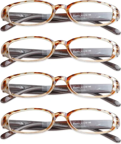 Miniatura 8 de VisionGlobal 1 par/4 pares de anteojos de lectura con bisagra de resorte, lentes de bloqueo de luz azul para mujeres/hombres Key001_negro_4p