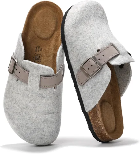 Miniatura 14 de Project Cloud Benton - Zuecos con plantilla de cuero genuino para mujer, pantuflas de espuma viscoelástica con soporte de arco, sandalias de moda