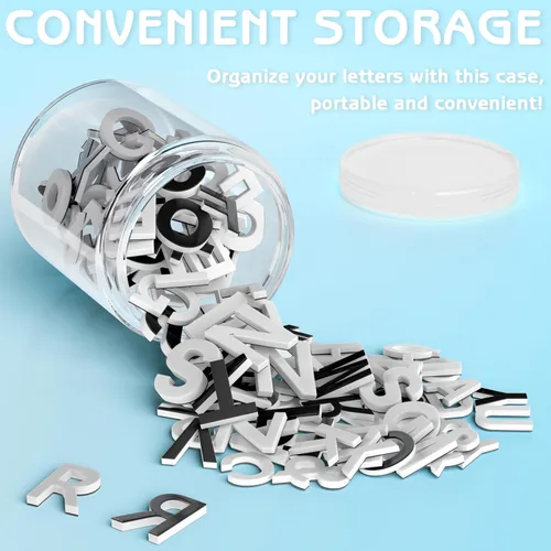 Miniatura 5 de Letras magnéticas decorativas del alfabeto de EVA para el refrigerador/pizarra blanca (117pcs letras blancas)