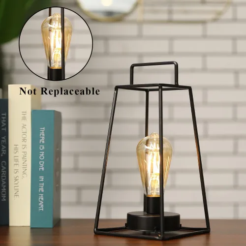 Miniatura 3 de JHY DESIGN Paquete de 6 lámparas de mesa geométricas de estilo retro, lámpara de hierro simple de 12 pulgadas de alto, funciona