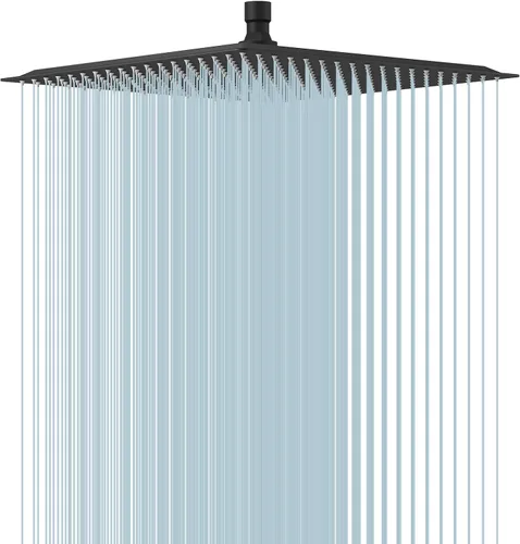 Miniatura 18 de BESy Cabezal de ducha de lluvia de 16 pulgadas, lluvia cuadrada de 16" y cabezal de ducha de baño de acero inoxidable de alta presión, ultra delgado