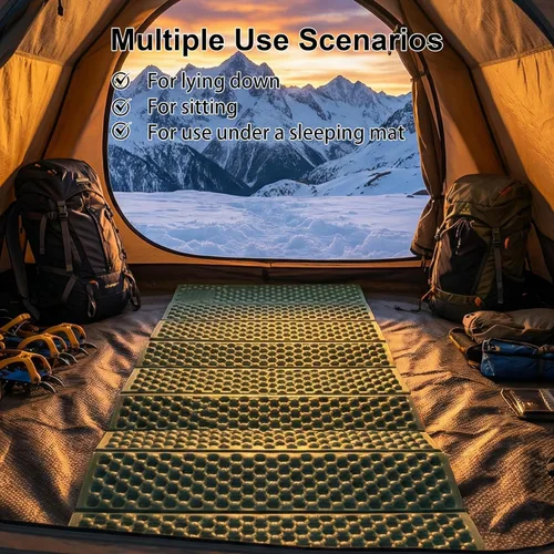 Miniatura 6 de YIKI - Colchoneta de espuma de celda cerrada para campamento, 72.8 x 22 pulgadas, alfombrilla de dormir de espuma plegable ultraligera con capa Verde