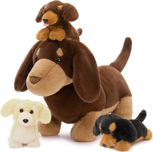 Miniatura 17 de Tezituor Juego de 5 lagartos de peluche realistas con bebés, 26.4 pulgadas, gran peluche de dragón barbudo, juguete de juguete para niños