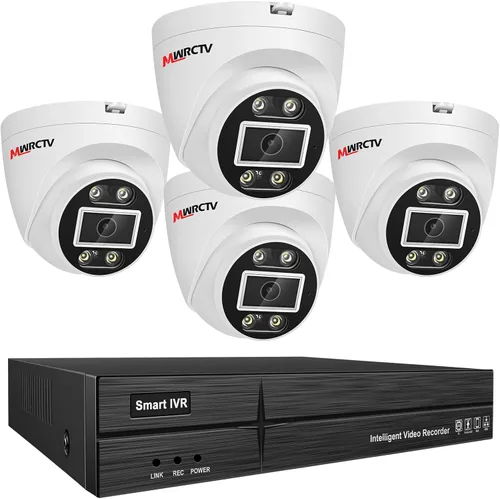 Miniatura 9 de MWRCTV Sistema de cámara de seguridad PoE 4K, cámaras PoE domo con cable de 16 x 8MP para seguridad del hogar, lente gran angular de 0.110 in, luz