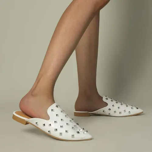Miniatura 5 de MUSSHOE - Zuecos puntiagudos para mujer, planos y cómodos