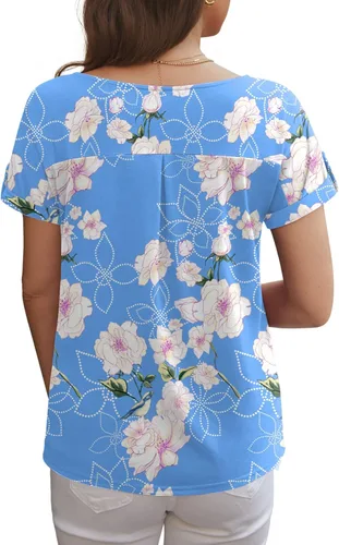 Miniatura 2 de Ninee Camisetas de manga corta para mujer 2023, básicas, sueltas, túnica de manga murciélago, camiseta casual