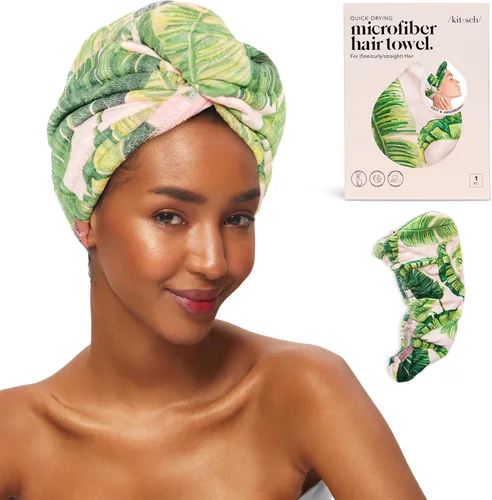 Miniatura 10 de Kitsch Toalla Envolvente de Microfibra para el Cabello para Mujeres - Toalla de Secado de Cabello Súper Absorbente - Secado Rápido
