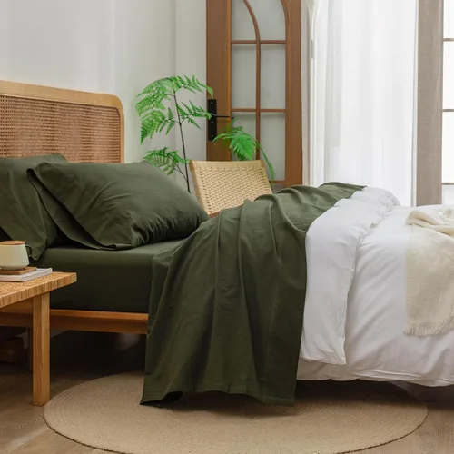 Miniatura 10 de BESTOUCH Juego de sábanas 100% algodón lavado, tacto súper suave, cómodo, elegante, ligero, juego de ropa de cama de 4 piezas, lino sólido, gris