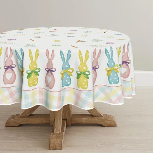 Miniatura 11 de Horaldaily Mantel de Pascua rectangular de 52 x 70 pulgadas, diseño de zanahorias de primavera, conejo, funda de mesa lavable para decoración
