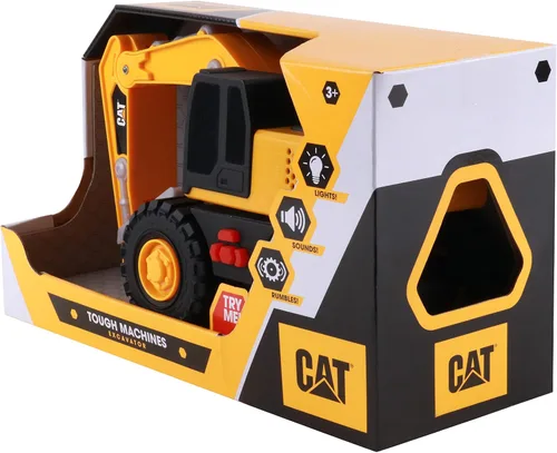Miniatura 3 de CAT Juguetes de construcción, máquinas resistentes, excavadora de juguete, 10 pulgadas con luces y sonidos realistas, acción retumbante, piezas