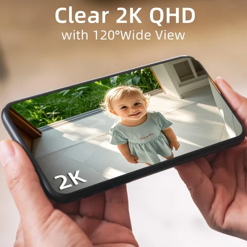 Miniatura 5 de Rraycom Paquete de 2 cámaras de seguridad inalámbricas para exteriores WiFi 5G/2.4G, cámaras alimentadas por batería 2K para seguridad del hogar