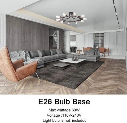 Miniatura 3 de BONLICHT - Lámpara de techo, candelabro, araña de luz, de níquel cepillado, 3020-10C-OB, 60.00watts, 120.00 volts Bronce frotado con aceite-10c