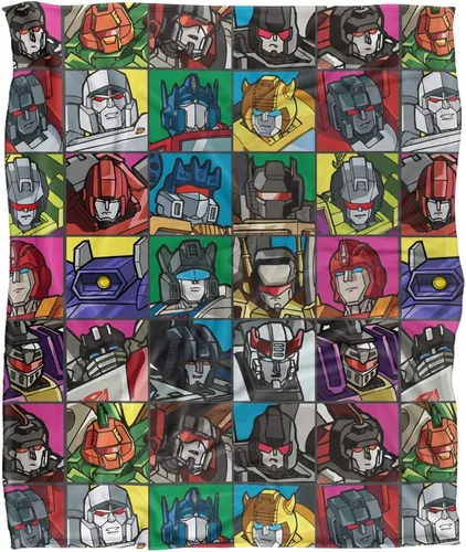 Miniatura 2 de Transformers Transformers Squares Silky Touch Manta súper suave de 36 x 58 pulgadas