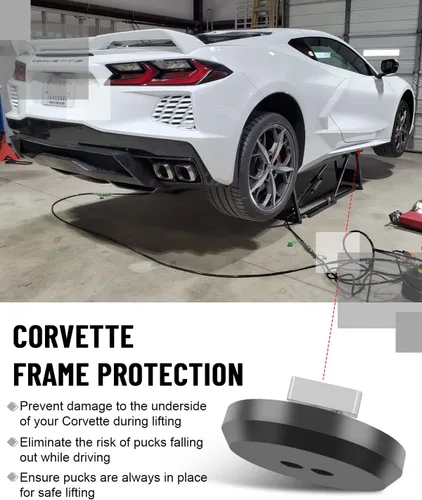 Miniatura 5 de Samman Corvette Jack Pucks - Adaptador de aluminio compatible con Chevrolet Corvette C5 C6 C7 C8, almohadillas de elevación sin enjuague compatibles