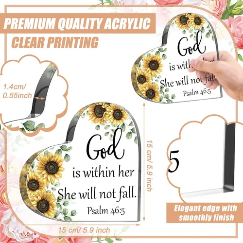Miniatura 3 de Gerrii Regalos cristianos para mujeres, regalos religiosos inspiradores, versículo de la Biblia, decoración de escritorio, placa acrílica
