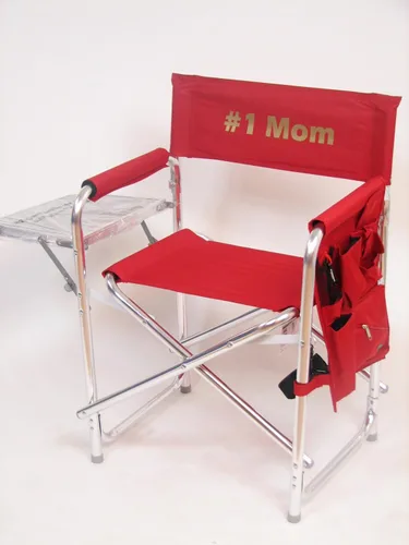 Miniatura 2 de Silla de director deportiva impresa personalizada con mesa auxiliar y bolsillo