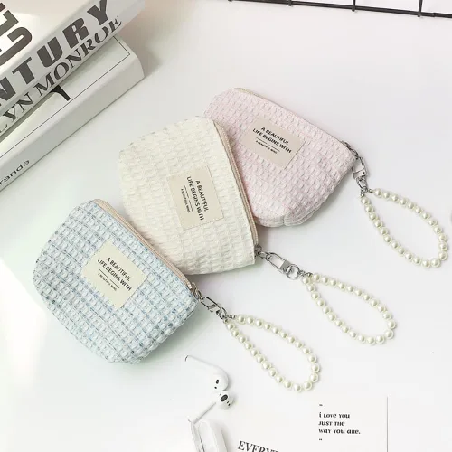 Miniatura 3 de Mini bolsa de maquillaje, bolsa de cosméticos bolsa de lápiz labial bolsa de viaje portátil con cremallera maquillaje bolsa monedero para mujer