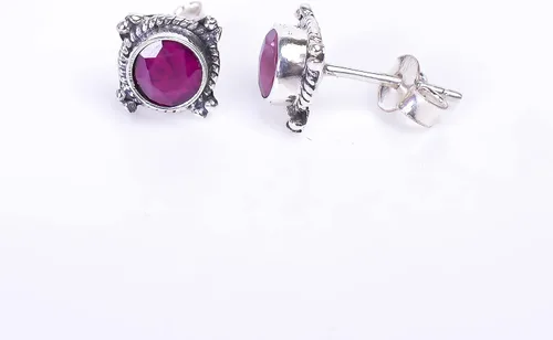 Miniatura 18 de Round Gemstone Stud Design 2