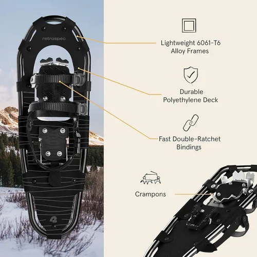 Miniatura 3 de Retrospec Drifter Snowshoes & Trekking Poles Bundle with Adjustable Bindings - Lightweight Aluminum Snow Shoes for Women & Men - All Terrain Hiking