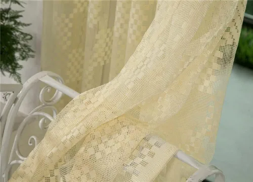 Miniatura 6 de Cortinas de jacquard con rejilla hueca, con bolsillo para cortinero, para sala de estar, dormitorio, baño