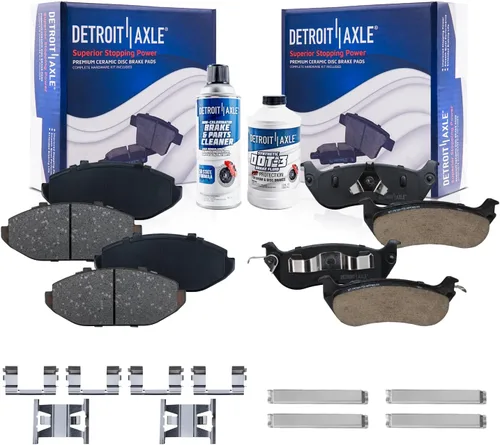 Miniatura 10 de Detroit Axle - Kit de freno trasero para Ford 2022 2023 Maverick 11.89 pulgadas rotores de freno de disco perforados y ranurados pastillas de freno
