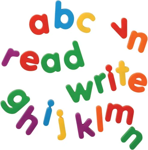 Miniatura 2 de Constructive Playthings Juego de 2 letras minúsculas magnéticas gigantes que incluyen vocales adicionales y consonantes seleccionadas para edades