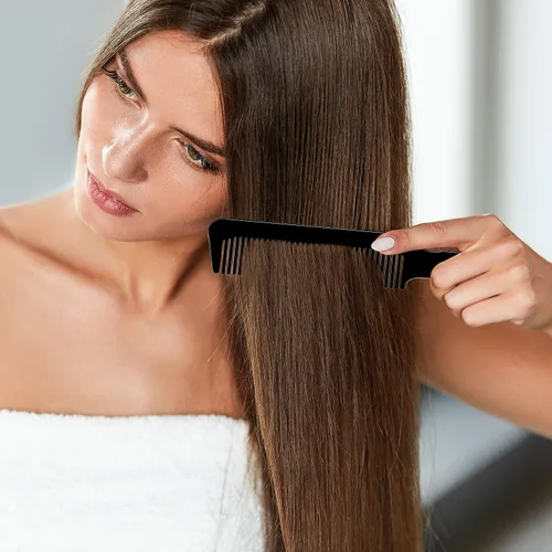 Miniatura 7 de Boao Peines de peluquero de 3 piezas con parte superior plana, corte de pelo para corte de pelo para corte plano y cortadora (negro)
