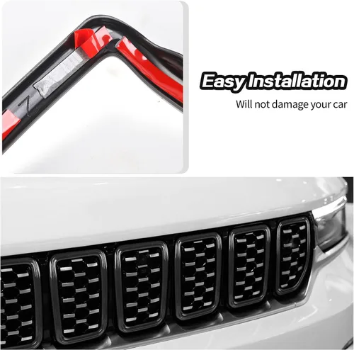 Miniatura 7 de 7 piezas de insertos de parrilla accesorios de rejilla para Jeep Grand Cherokee 2021+ (negro)