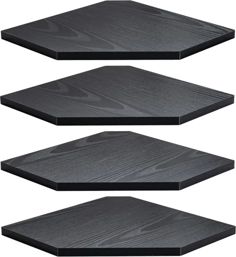 Miniatura 23 de Estante esquinero para montaje en pared, estantes de esquina flotantes, juego de 3 estantes de pared esquineros, estantes de almacenamiento de pared
